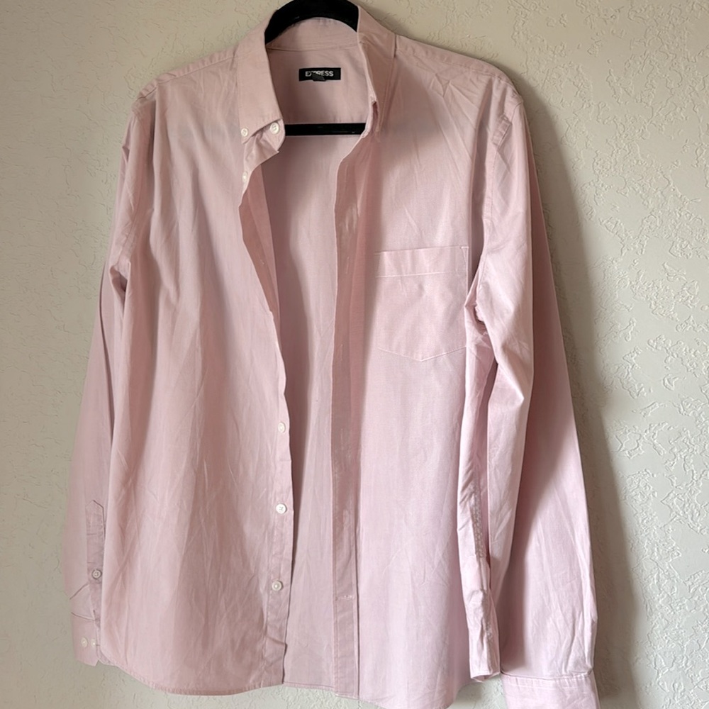Express Men's Light Pink Button Down Shirt | Size M | Casual/Smart Casual